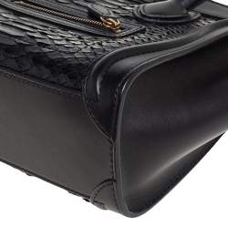 مملوكة مسبقًا Celine Black Python and Leather Nano Luggage Tote