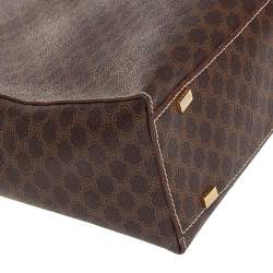 Pre Owned  Celine Brown/Tan Macadam Coated Canvas and Leather Tote