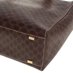 Pre Owned  Celine Brown/Tan Macadam Coated Canvas and Leather Tote