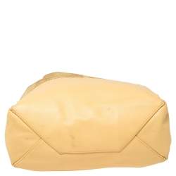 Pre Owned Celine Cream/Yellow Python and Leather Vertical Cabas Tote