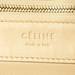 Pre Owned Celine Cream/Yellow Python and Leather Vertical Cabas Tote