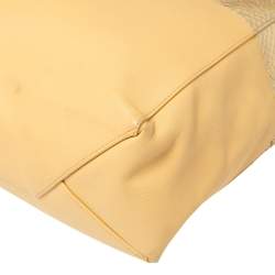 Pre Owned Celine Cream/Yellow Python and Leather Vertical Cabas Tote