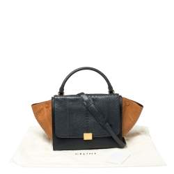 Pre Owned Celine Tricolor Python and Leather Medium Trapeze Bag