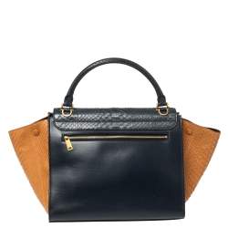 Pre Owned Celine Tricolor Python and Leather Medium Trapeze Bag