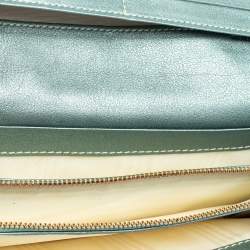 Pre Owned Céline Metallic Canvas Macadam Continental Wallet