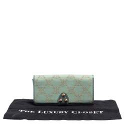 Pre Owned Céline Metallic Canvas Macadam Continental Wallet