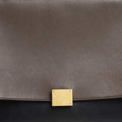 Pre Owned Celine Tricolor Leather and Suede Medium Trapeze Top Handle Bag