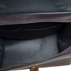 Pre Owned Celine Grey Leather and Suede Medium Trapeze Top Handle Bag