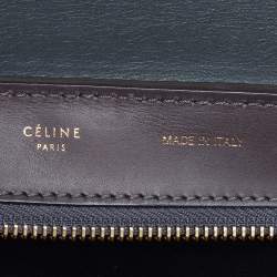 Pre Owned Celine Grey Leather and Suede Medium Trapeze Top Handle Bag
