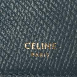 Pre Owned Celine Blue Leather Zip Card Holder