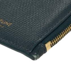 Pre Owned Celine Blue Leather Zip Card Holder