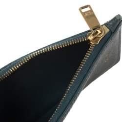 Pre Owned Celine Blue Leather Zip Card Holder