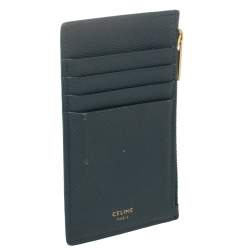 Pre Owned Celine Blue Leather Zip Card Holder