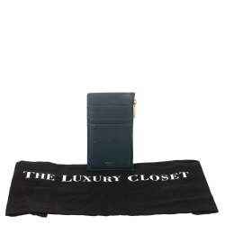 Pre Owned Celine Blue Leather Zip Card Holder