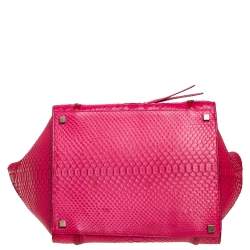 Pre Owned Celine Pink Python Medium Phantom Luggage Tote