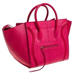 Pre Owned Celine Pink Python Medium Phantom Luggage Tote
