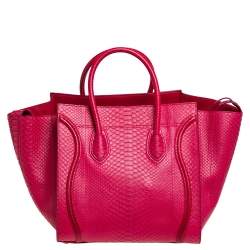 Pre Owned Celine Pink Python Medium Phantom Luggage Tote
