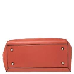 Pre Owned Celine Pastel Red Leather Medium Edge Top Handle Bag