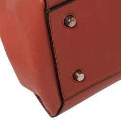 Pre Owned Celine Pastel Red Leather Medium Edge Top Handle Bag
