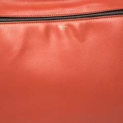 Pre Owned Celine Pastel Red Leather Medium Edge Top Handle Bag