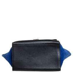 Pre Owned Celine Multicolor Leather and Suede Medium Trapeze Top Handle Bag