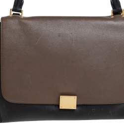 Pre Owned Celine Multicolor Leather and Suede Medium Trapeze Top Handle Bag