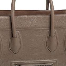 Pre Owned Celine Beige Leather Medium Phantom Luggage Tote