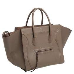 Pre Owned Celine Beige Leather Medium Phantom Luggage Tote