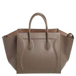 Pre Owned Celine Beige Leather Medium Phantom Luggage Tote