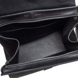 Pre Owned Celine Black Leather, Suede and Python Medium Trapeze Top Handle Bag