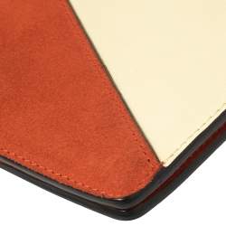 Pre Owned Celine Multicolor Ostrich Leg, Suede and Leather Diamond Clutch