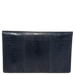 Pre Owned Celine Multicolor Ostrich Leg, Suede and Leather Diamond Clutch