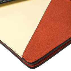 Pre Owned Celine Multicolor Ostrich Leg, Suede and Leather Diamond Clutch