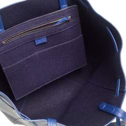 Pre Owned Celine Blue Leather Medium Tassel Phantom Cabas Tote