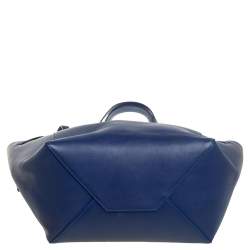 Pre Owned Celine Blue Leather Medium Tassel Phantom Cabas Tote