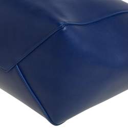 Pre Owned Celine Blue Leather Medium Tassel Phantom Cabas Tote