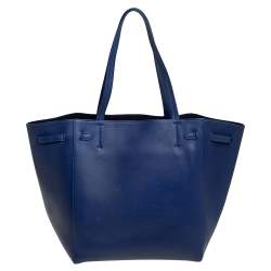 Pre Owned Celine Blue Leather Medium Tassel Phantom Cabas Tote