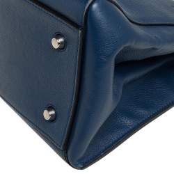 Pre Owned Celine Blue Leather Medium Edge Top Handle Bag