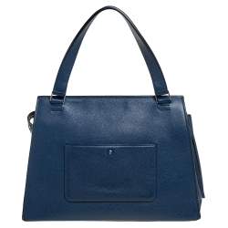 Pre Owned Celine Blue Leather Medium Edge Top Handle Bag