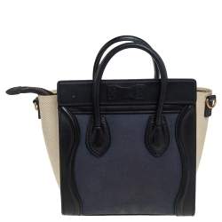 مملوكة مسبقًا حقيبة يد سيلين نانو لاغدغ جلد ثلاثية اللون