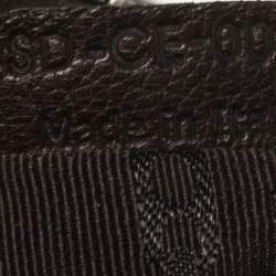 Pre Owned Celine Brown Glitter Leather Front Flap Satchel