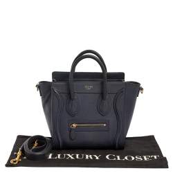 Pre Owned حقيبة يد سيلين نانو لاغدغ جلد أزرق