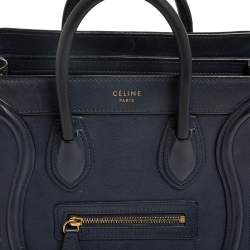 Pre Owned حقيبة يد سيلين نانو لاغدغ جلد أزرق