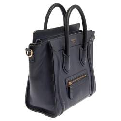 Pre Owned حقيبة يد سيلين نانو لاغدغ جلد أزرق