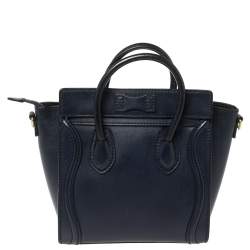 مملوكة مسبقًا حقيبة يد سيلين نانو لاغيدج جلد أزرق