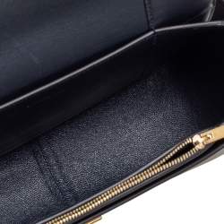 Celine Blue/Burgundy Leather Frame Classic Messenger Bag