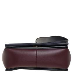 Celine Blue/Burgundy Leather Frame Classic Messenger Bag