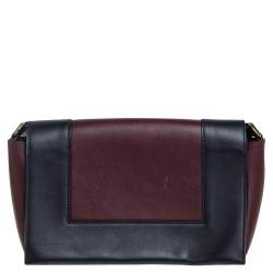 Celine Blue/Burgundy Leather Frame Classic Messenger Bag