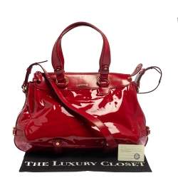 Pre Owned Celine Red Patent Leather Lirine Tote