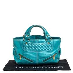 Pre Owned Celine Metallic Blue Leather Boogie Tote